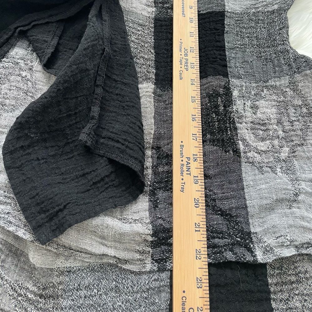 igor dobranic plaid Black/white oversized linen blouse Tunic size S 340 - Picture 7 of 7